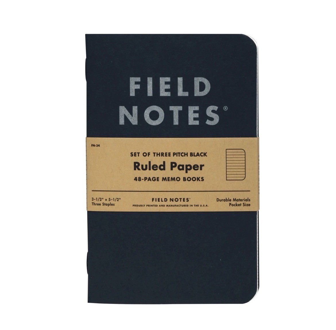 Field Notes – Pitch Black Memo Book – 3 Pack