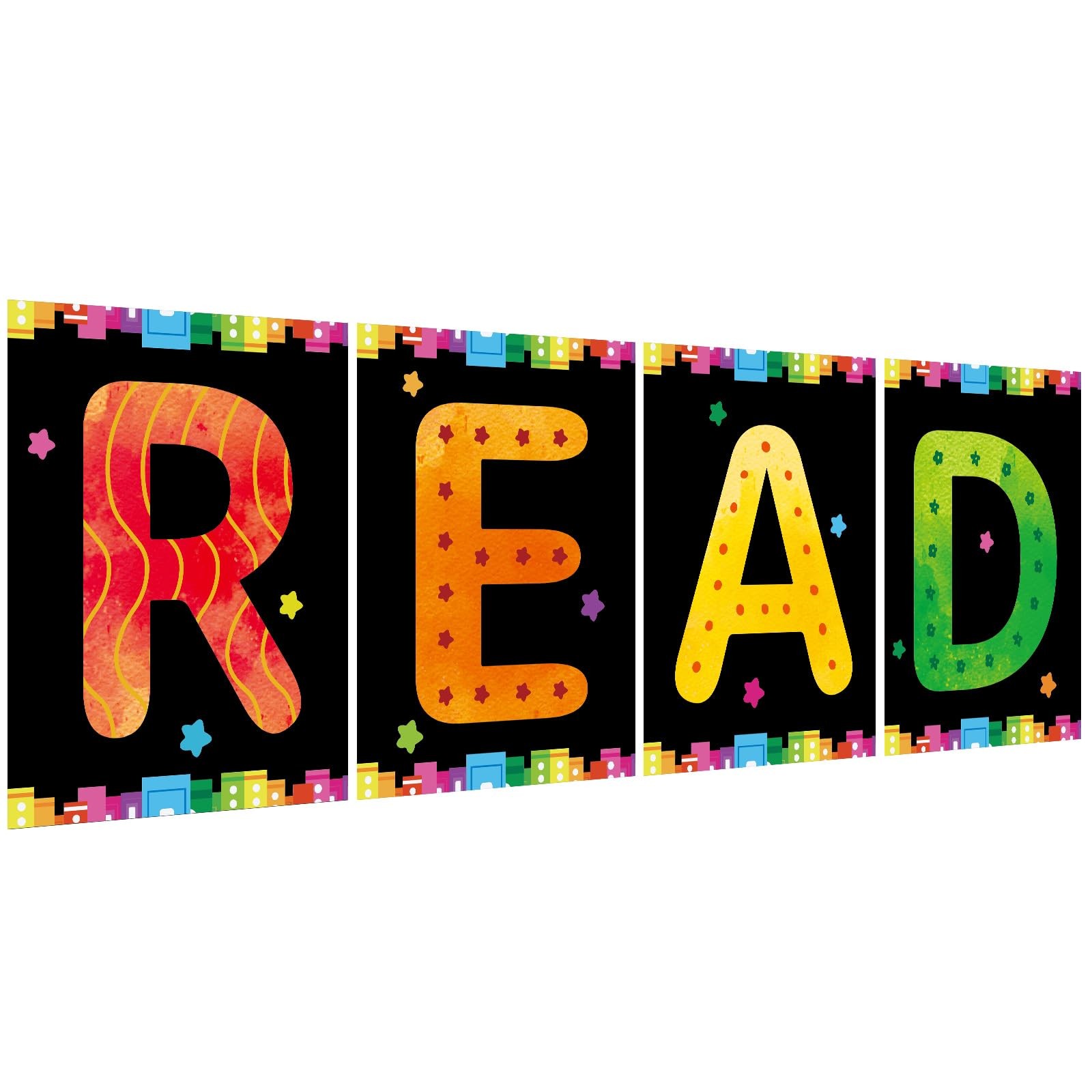COCHIE Reading Posters for Classroom Decorations, 14 1/2″ x 11″, Black