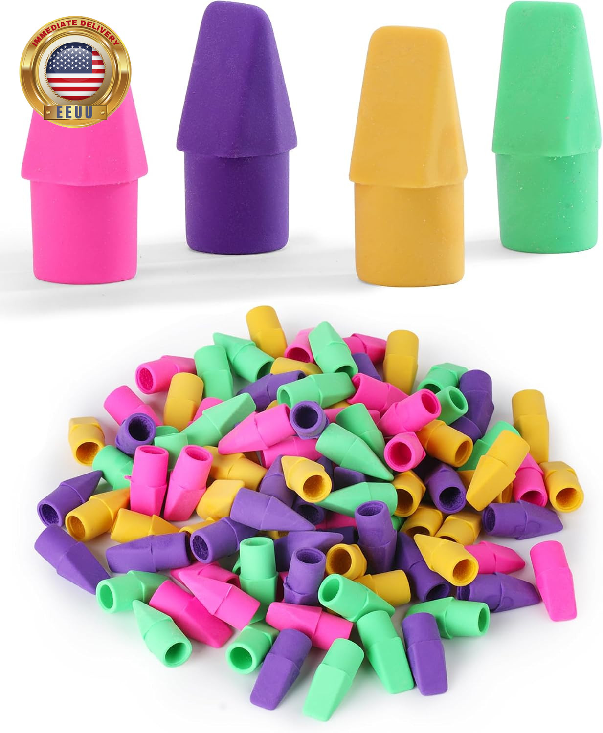 Erasers for Pencils, 120 Pack, Pencil Top Erasers, Eraser Caps, Cap Tops, Topper
