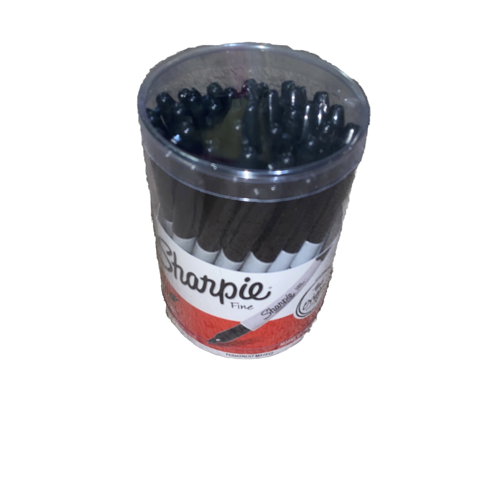 Sharpie Fine Permanent Markers with Canister, Black, Pack of 36