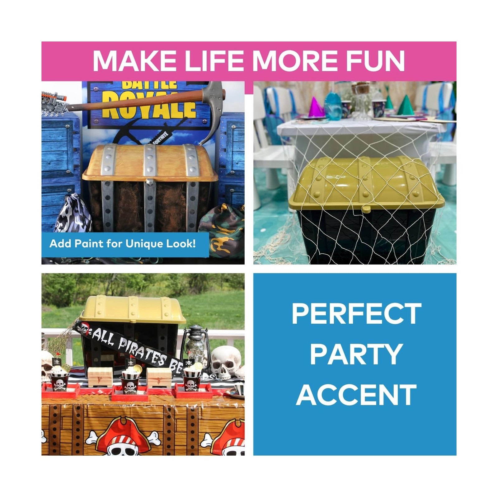 Fun Express Large Plastic Toy Treasure Chest – Premium Classroom Storage Priz…
