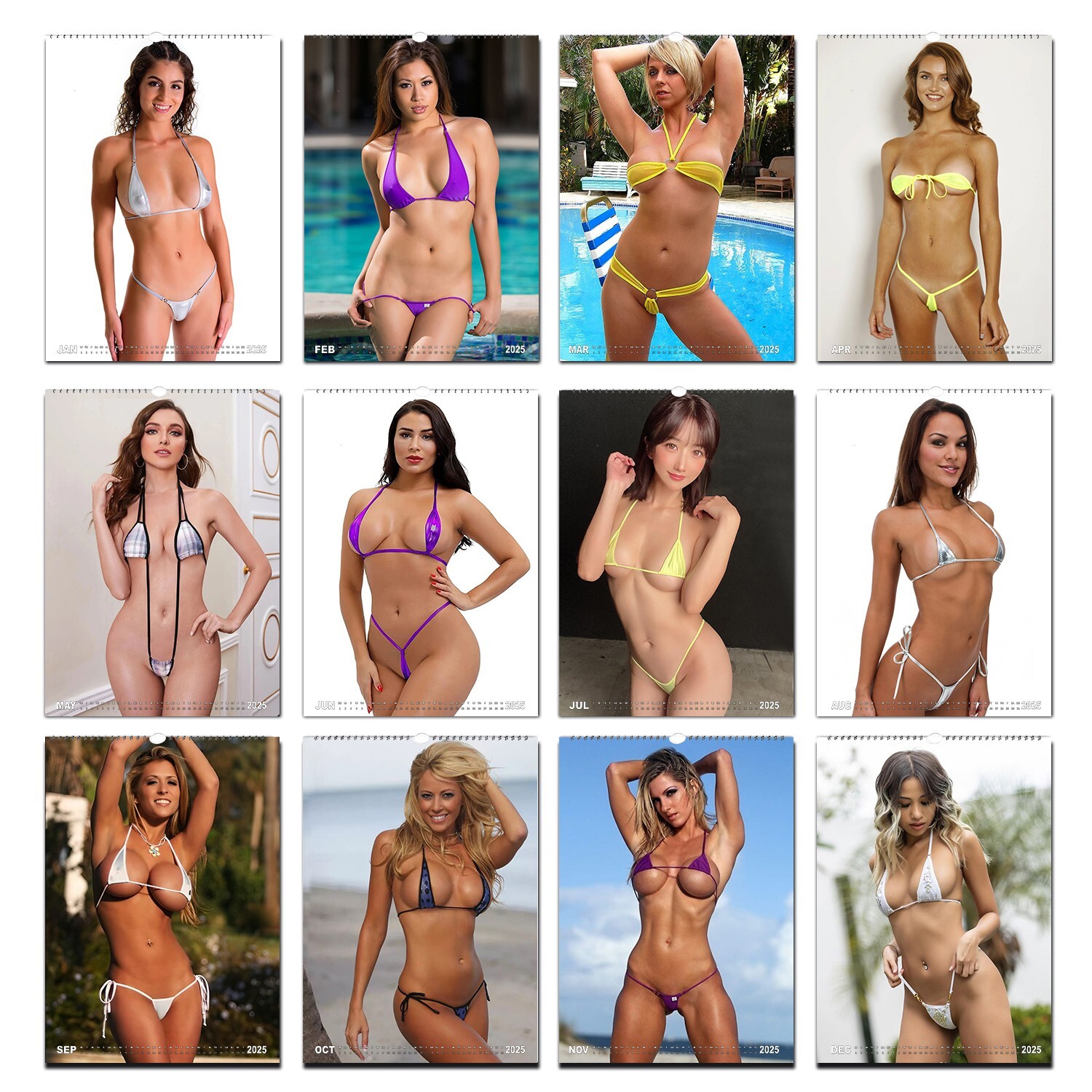 Sexy Beautiful Calendar Girls Mini Micro Bikini Beauties | 2025/26 Calendar