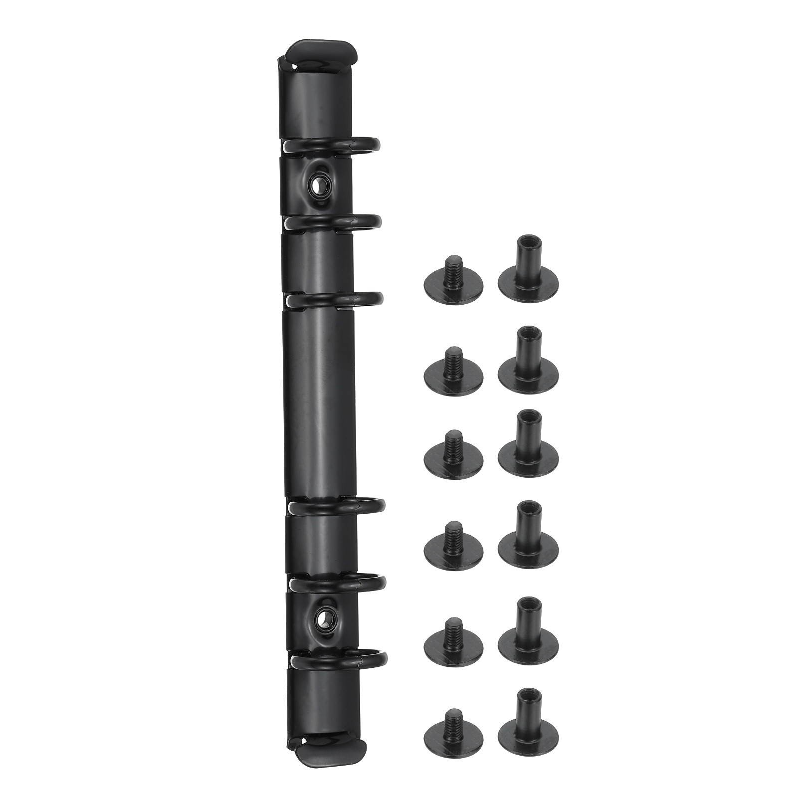6 Holes Ring Binder, A6 Notebook 20mm Binder Mechanisms, Black, 3 Set