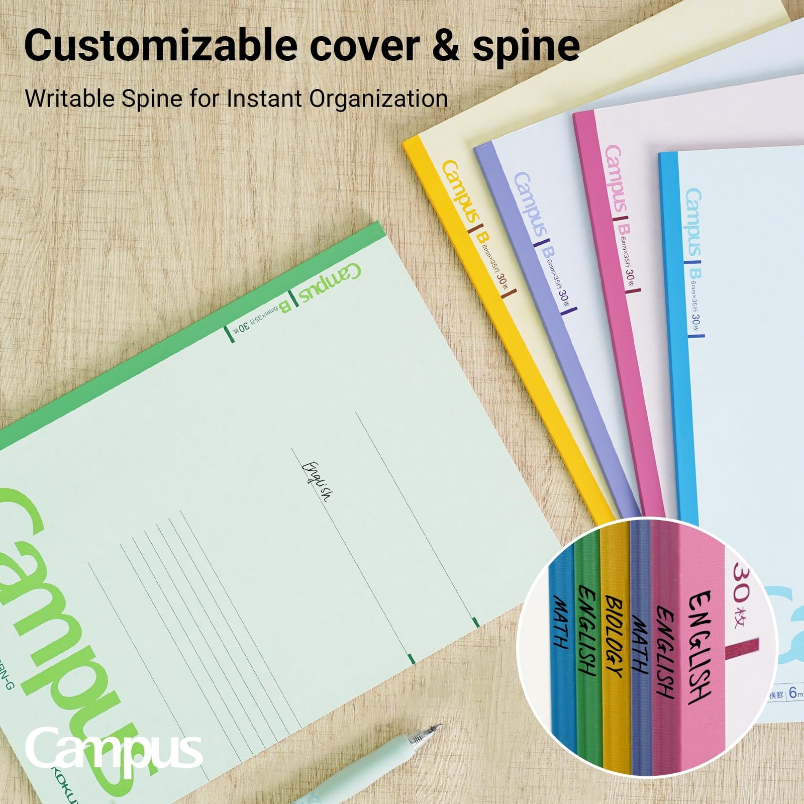 KOKUYO Composition Notebooks, 5 Pack Campus SemiB5 Comp Book with A 7mm Ruled…