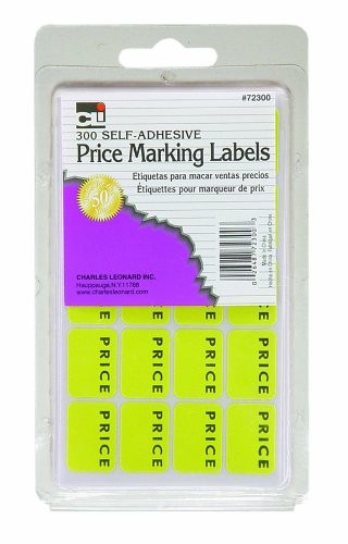 Charles Leonard Sale Price Marking Labels, Blank Self 1″ x 3″, Yellow