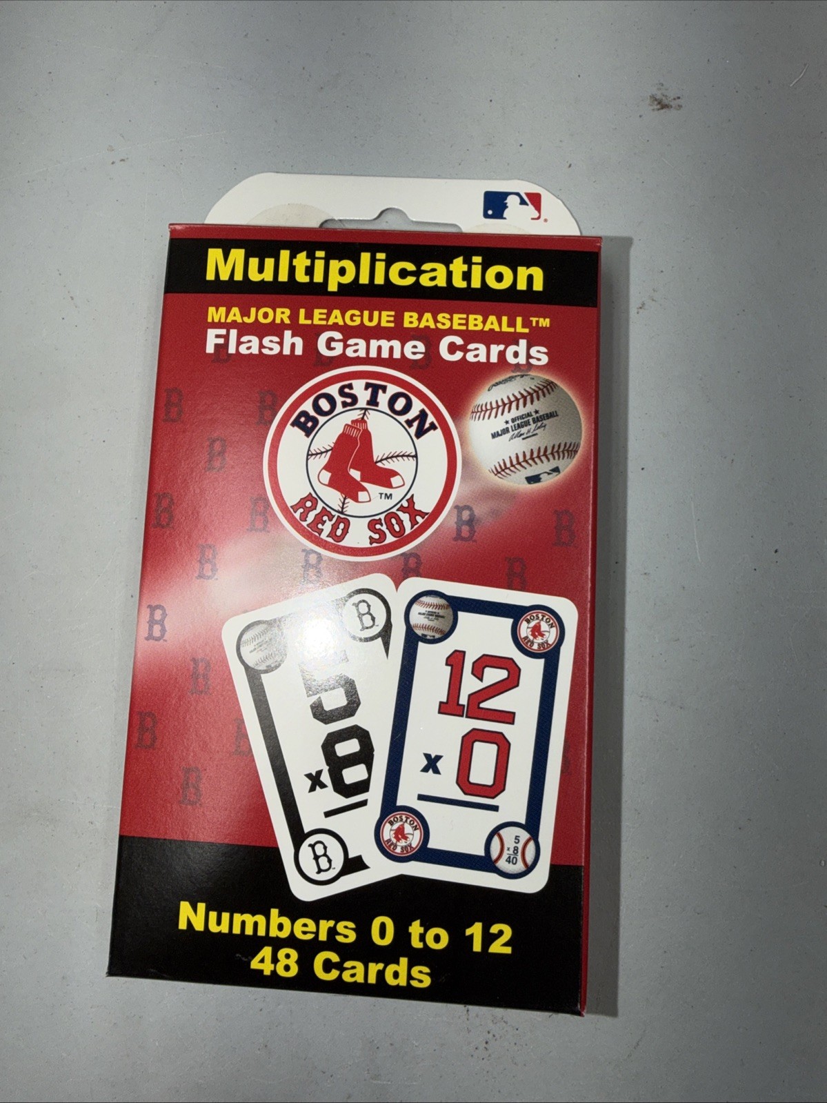 Boston Red Sox MLB Multiplication Flash Game Cards 48 Total Numbers 0 to 12 NEW