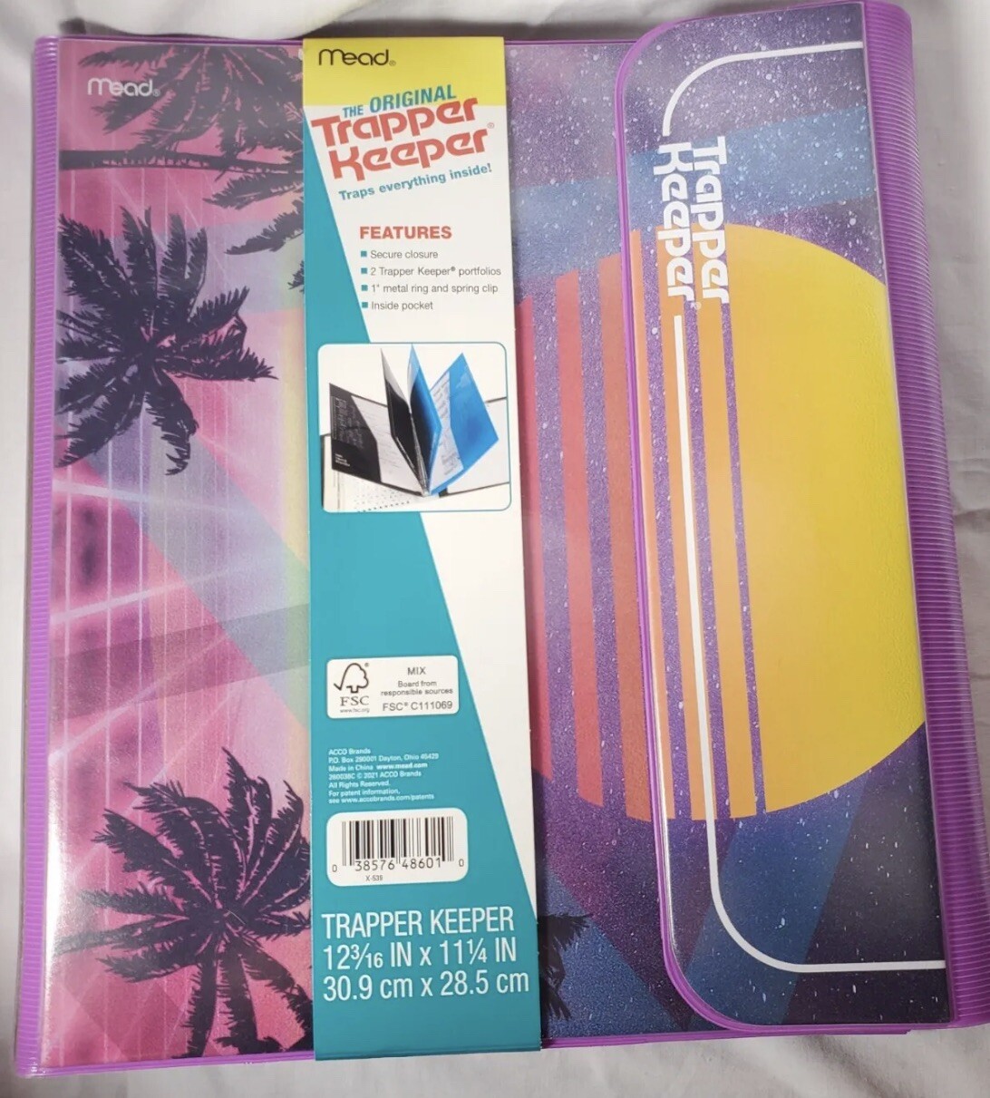 2021 Vintage 80s Style Trapper Keeper 1” Binder Retro Folder Mead -#Franchise80s