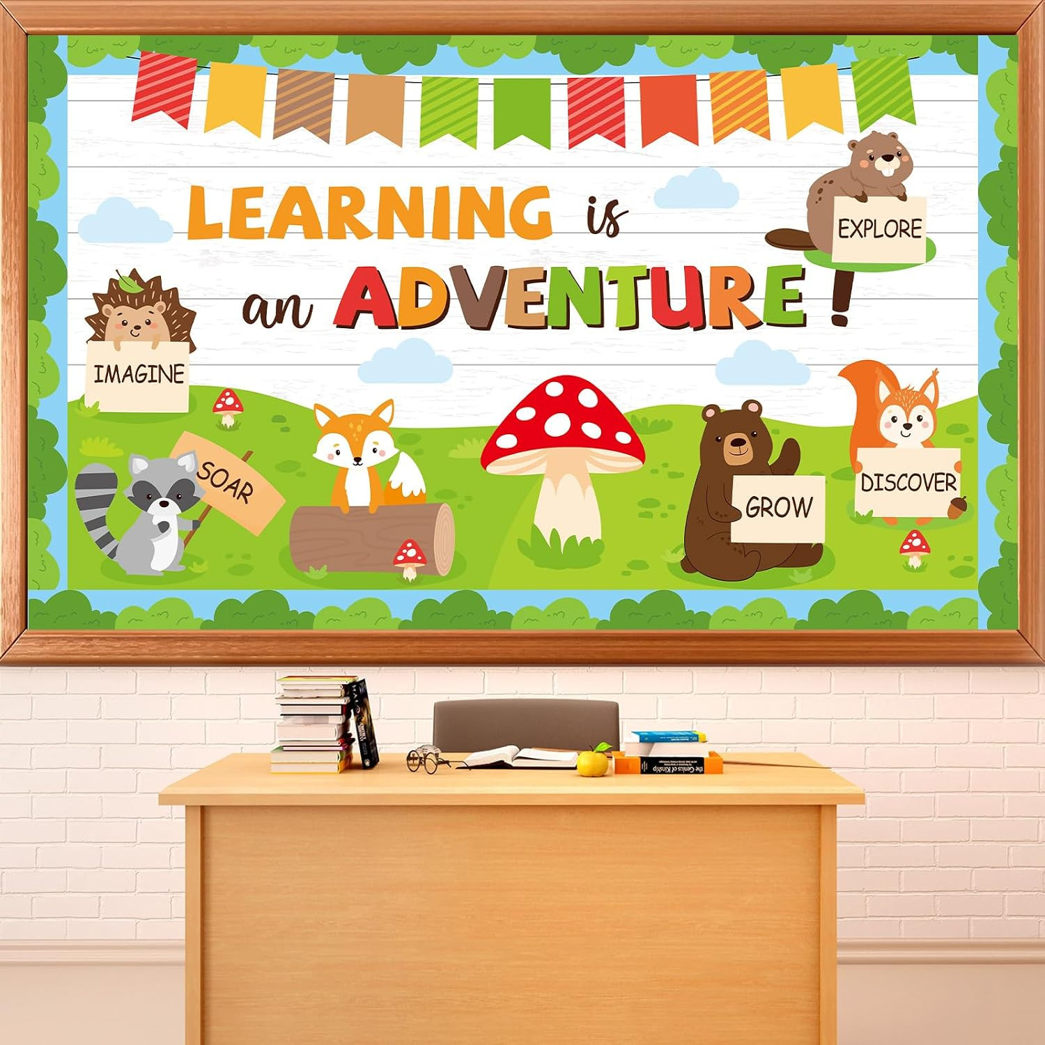 Woodland Bulletin Board Set Jungle Forest Classroom Decorations Fall Learning Is