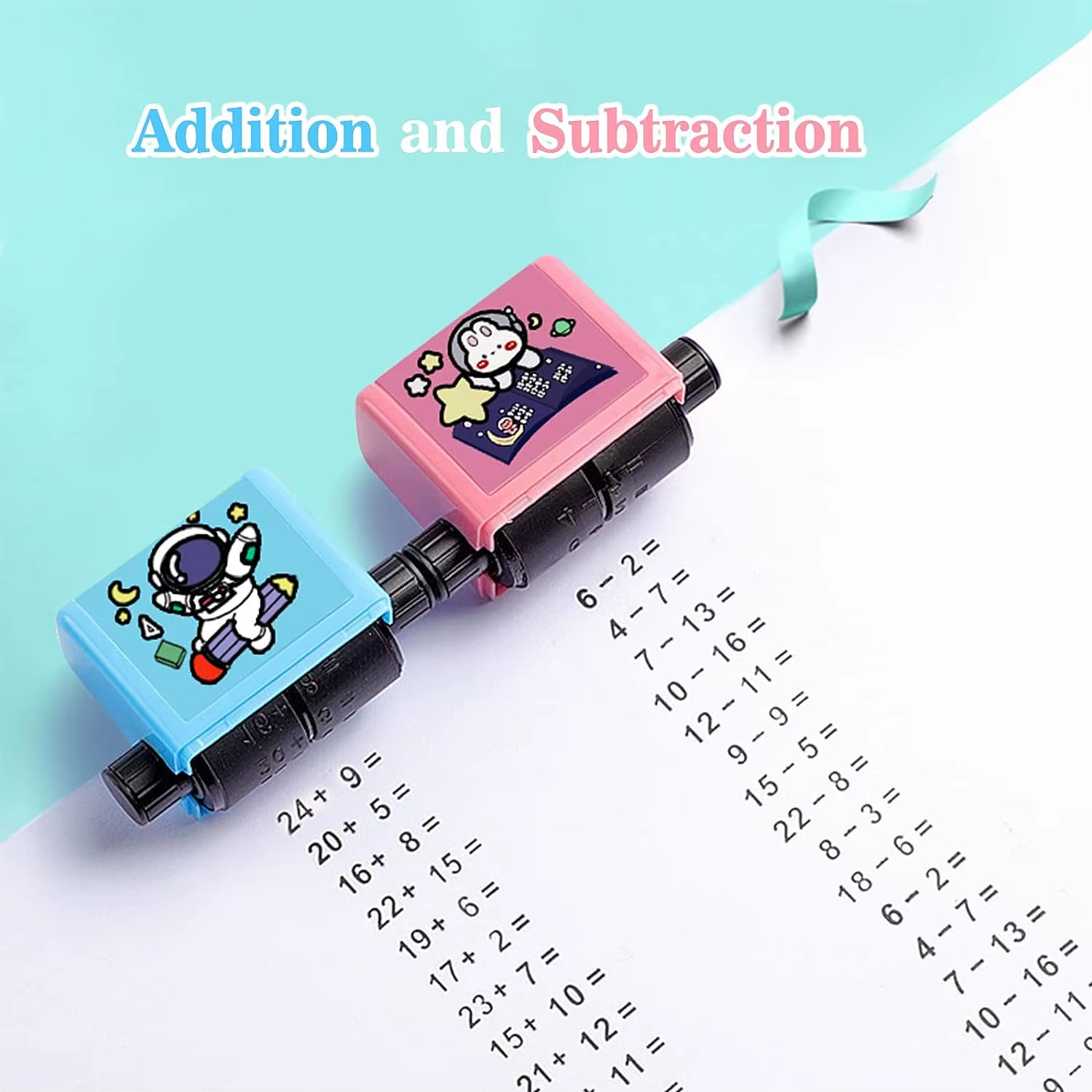 Teaching Stamp 2 in 1Fill in the Blank Roller Reusable Math Roller Stamp Design
