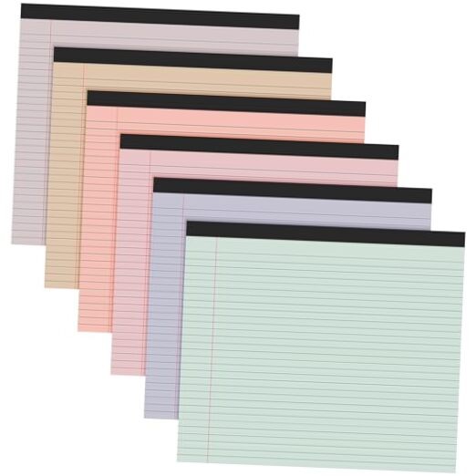 Pcs 11″ x 9.5″ Legal Pads College Ruled Notepad Landscape 6 Cute Color