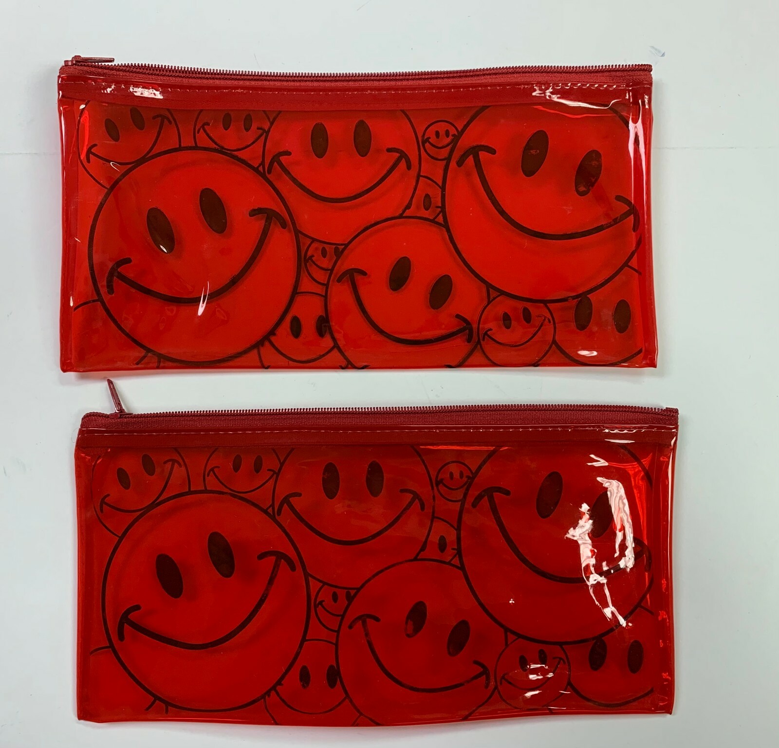 12 PCS Smiley Faces Pencil Case Pouch Cosmedic Bag Waterproof, 4 Colors Choose