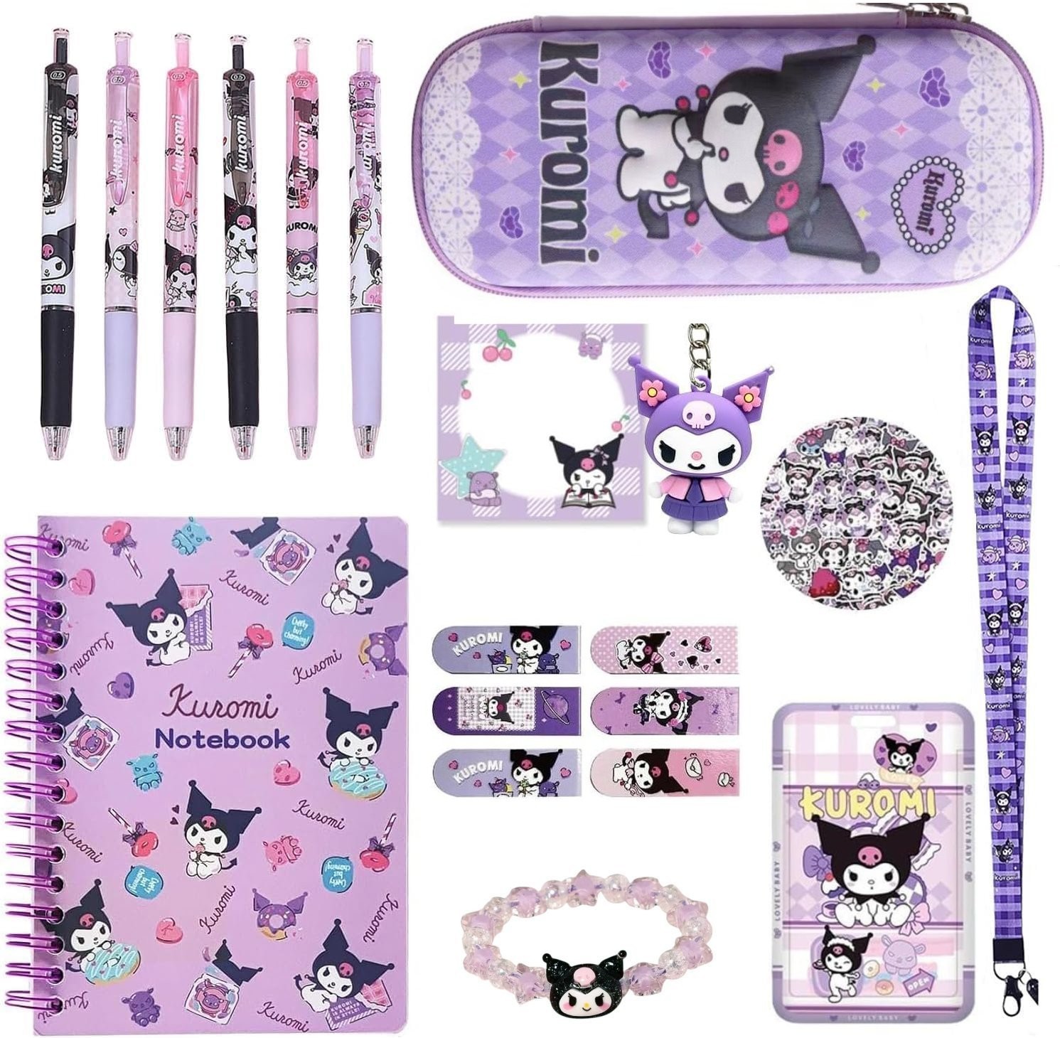 Kuromi Kawaii Cute School Supplies Back To School Gift Set Pencil Case Note