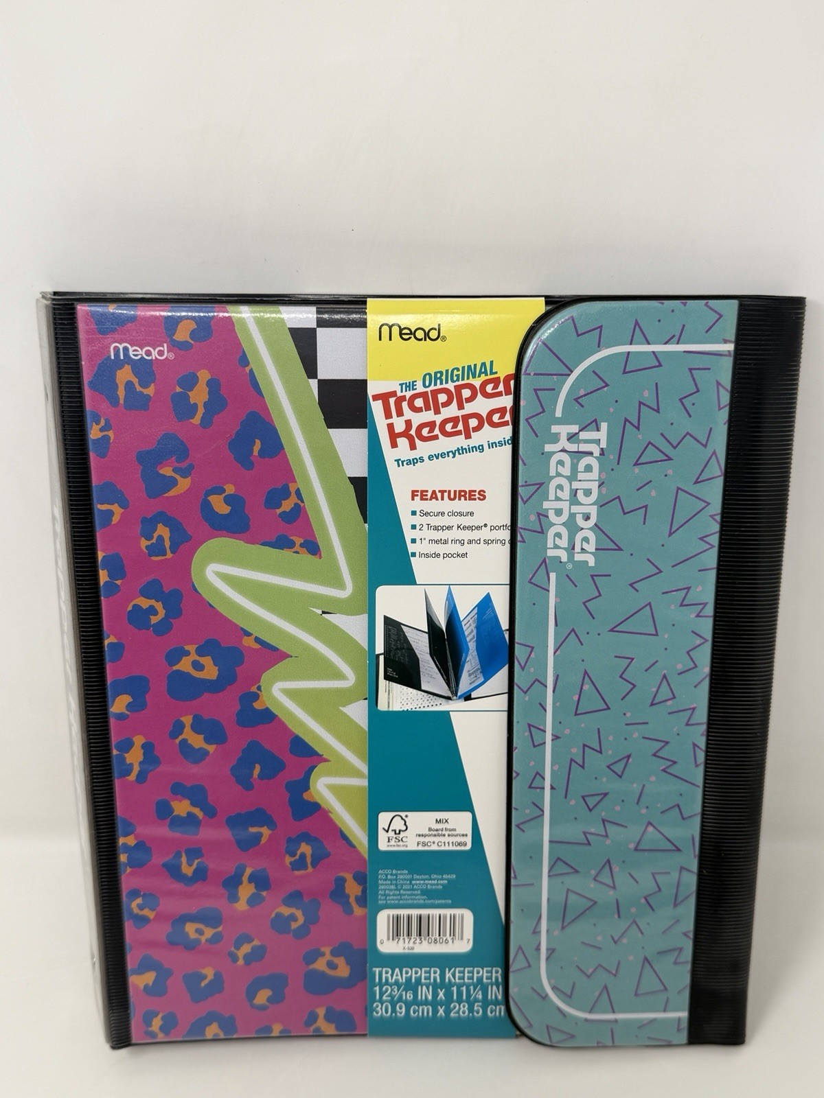 Mead The Original Trapper Keeper Binder 2 Folders 2021 Retro Pattern 1″