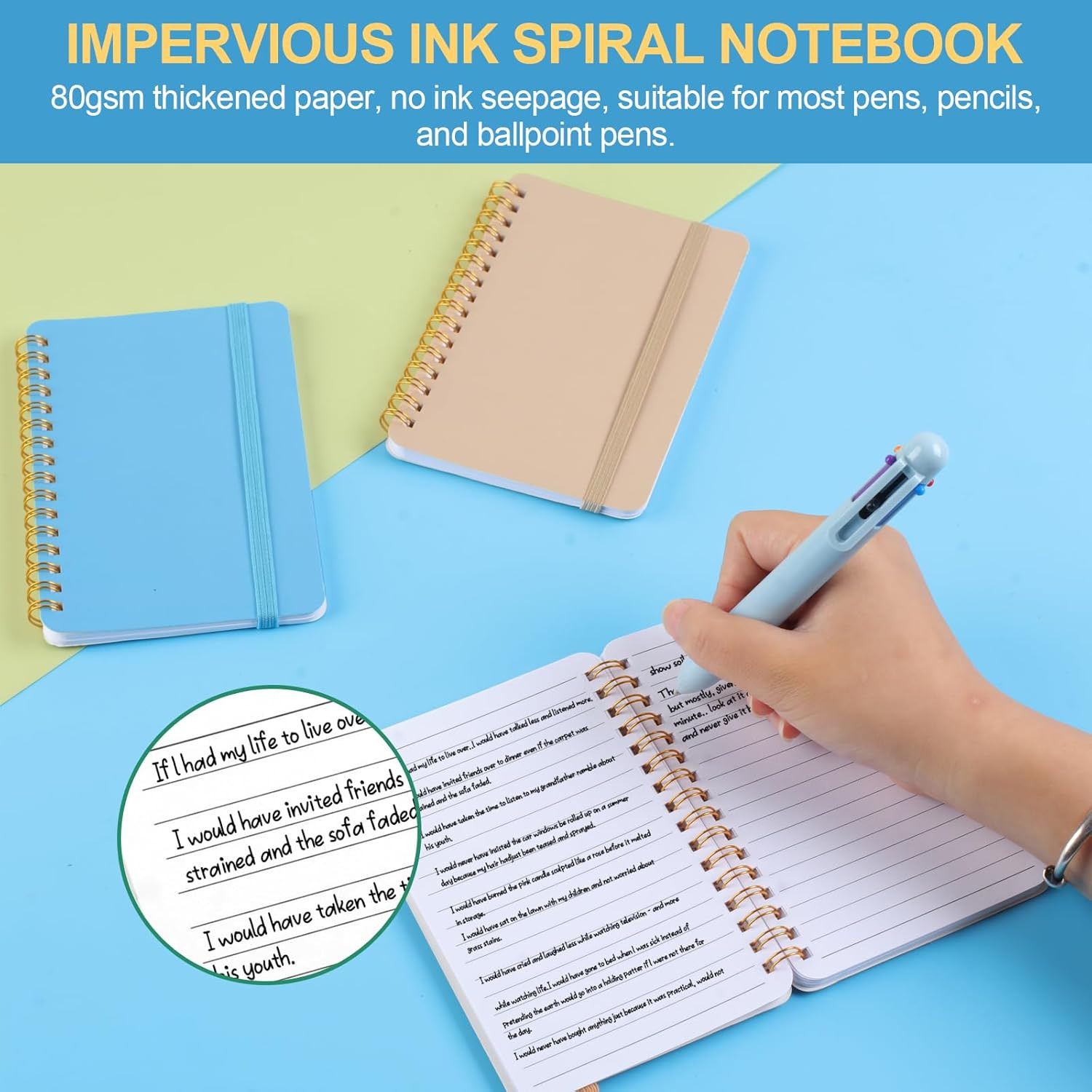6 PCS Small Spiral Notebook 4×6, Notebooks for Note Taking, Colorful Scheme Spir