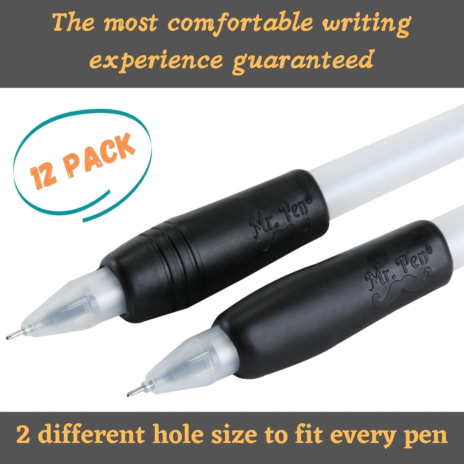 Mr. Pen- Pencil and Pen Grips, 12 Pack, Black, 12 Count (Pack of 1), Black