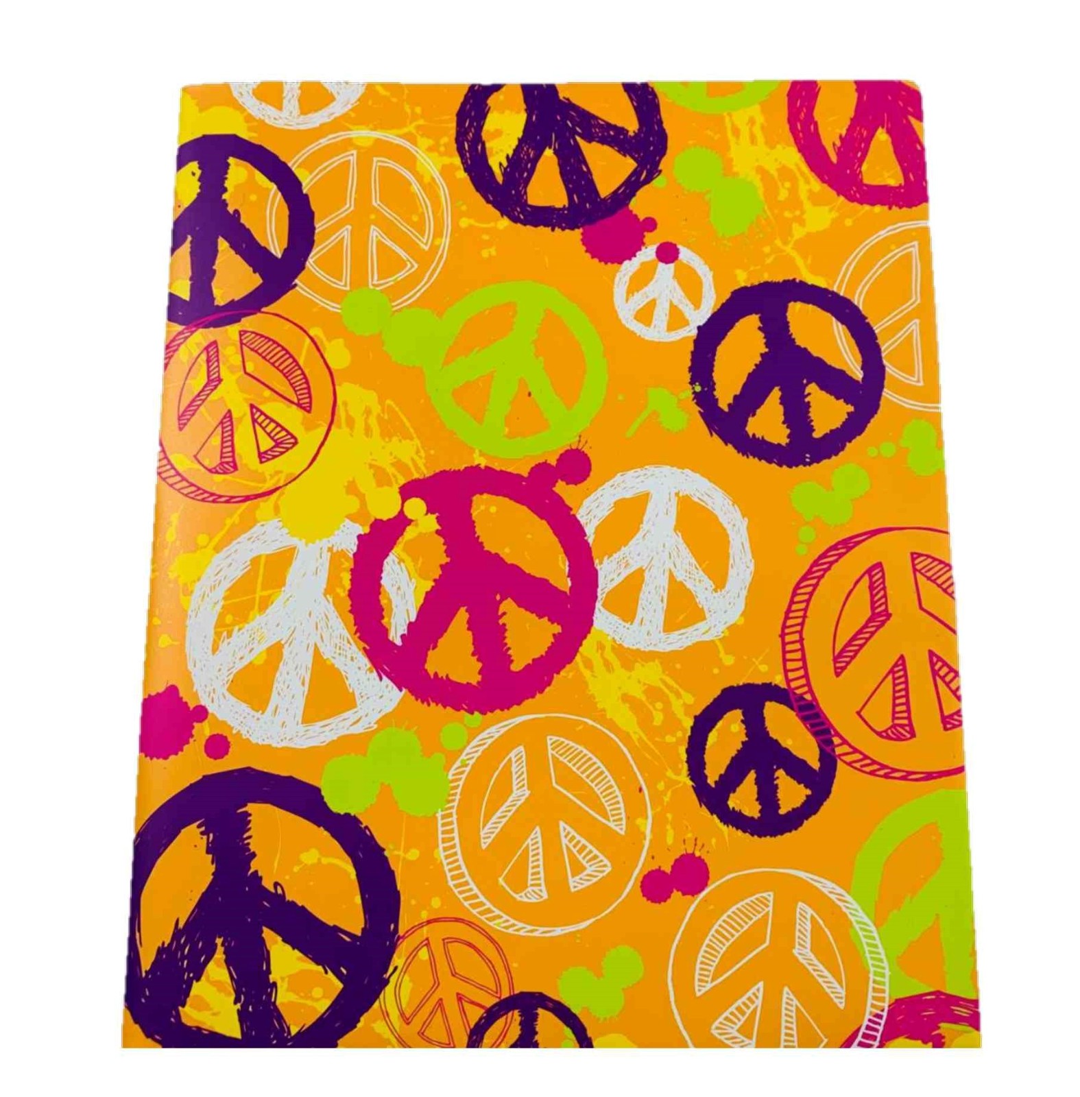 Colorful Graphics Dimensional Folder (Painted Peace Signs)