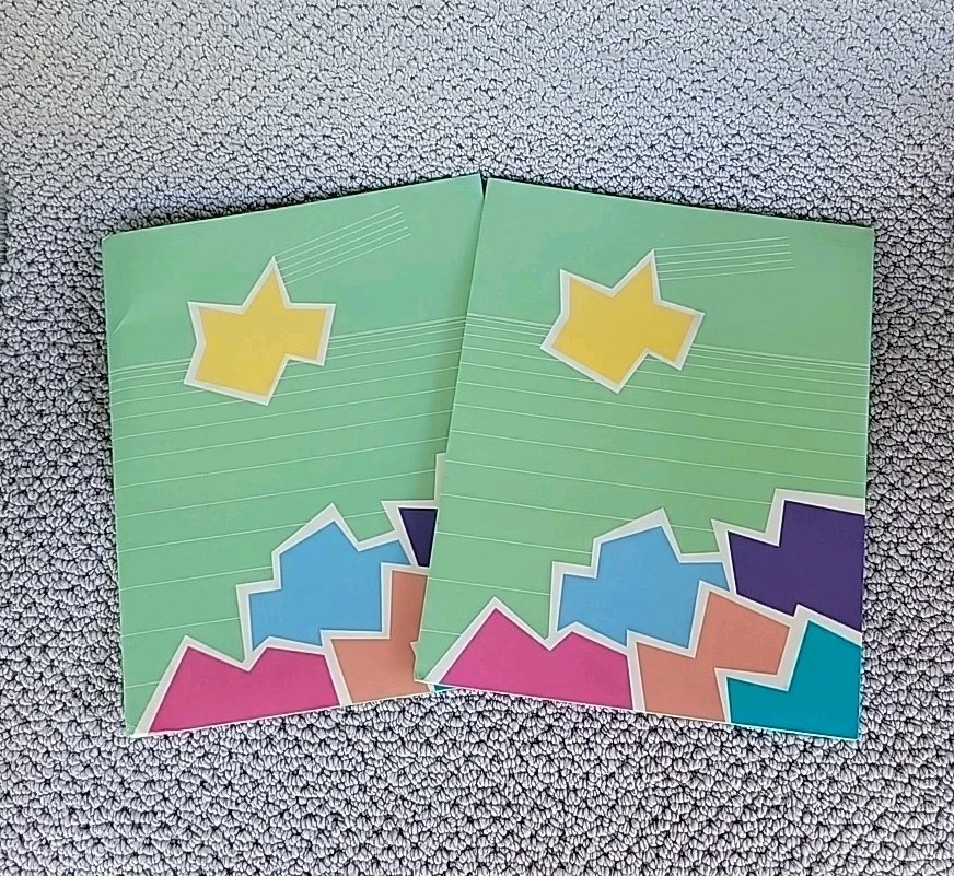 Vintage 1988 2 Pocket Portfolio Folder Images Retro 80s Geometric Shapes