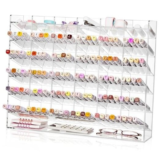 Acrylic Pen Organizer Storage for 420 Markers Vertical 18 x 4 x 14.5 inch Clear