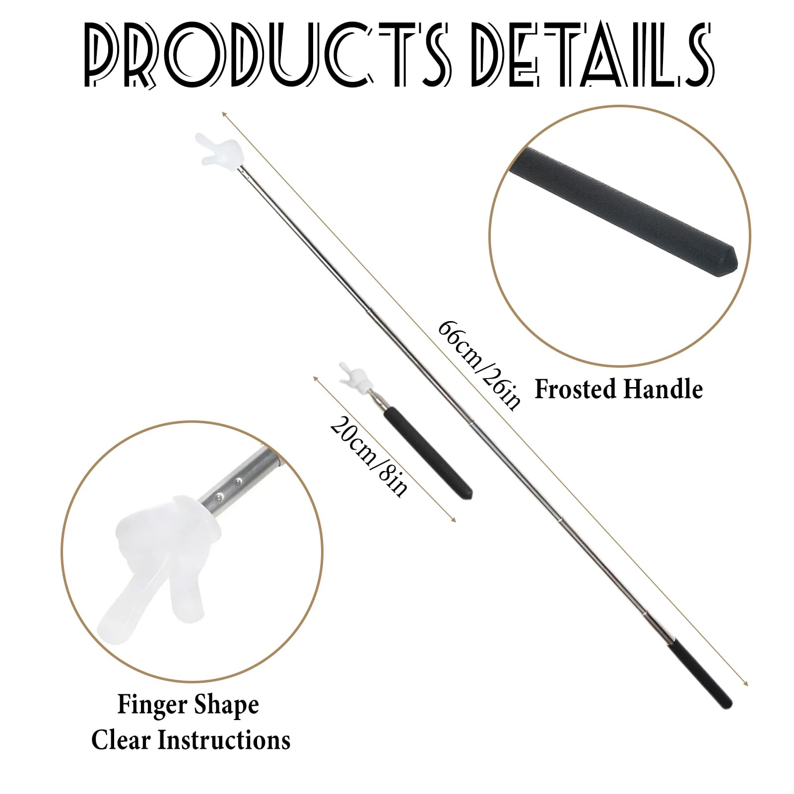 Telescopic Retractable Finger Pointer Sticks for Teachers & Classroom (2 Pcs)