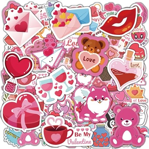 Valentines Stickers – 100 PCS Heart Stickers for Kids Classroom valentines