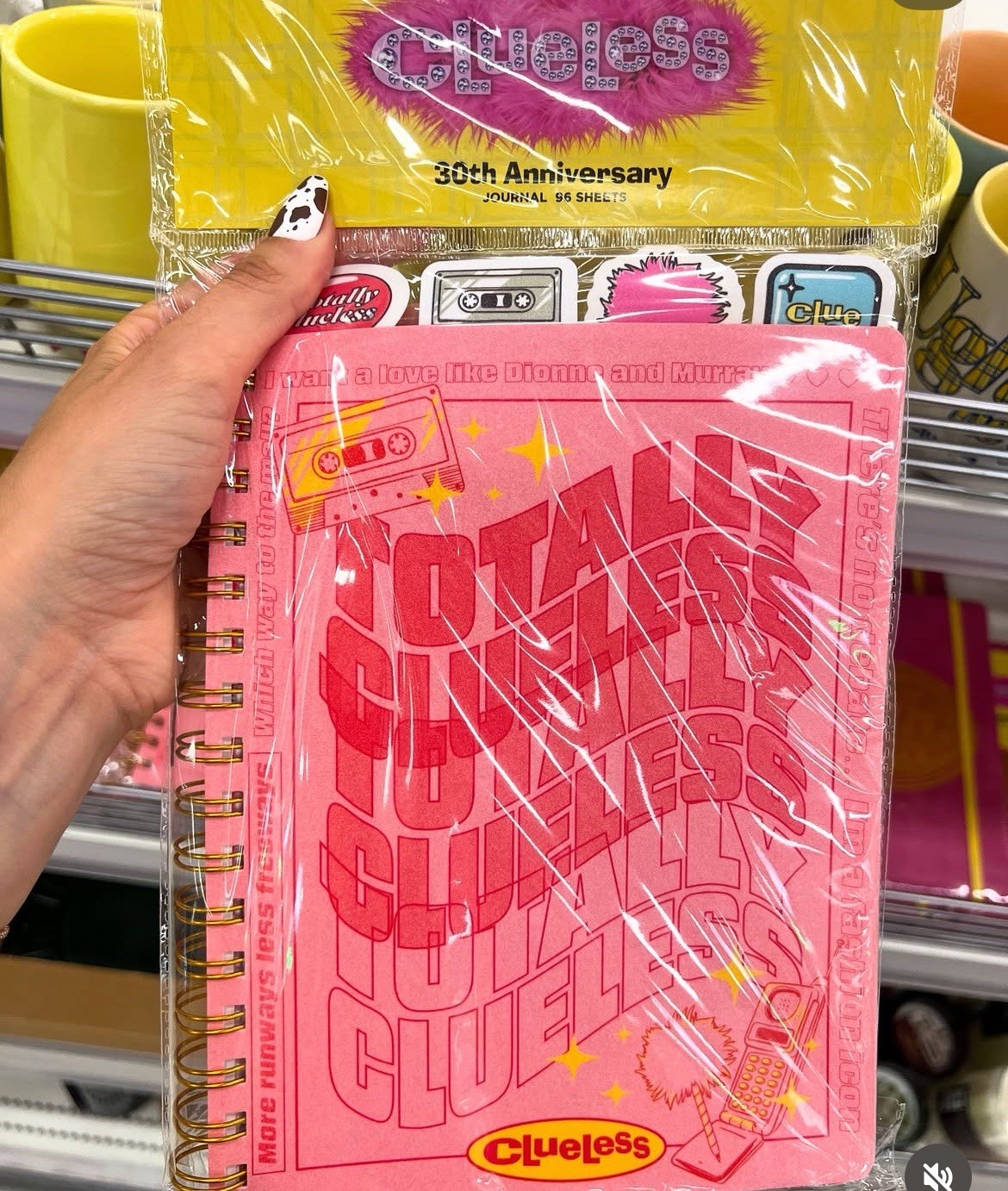 10PC Clueless 30th Anniversary Spiral Bound Journal Pink Pictorial Pattern