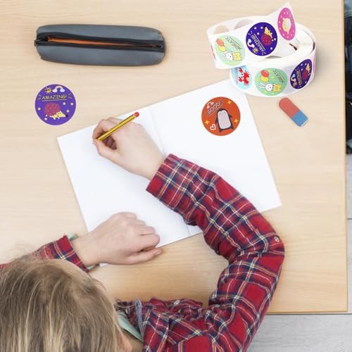 2 Rolls Reward Stickers for Kids Classroom – 1000 Pieces Motivational Stickers