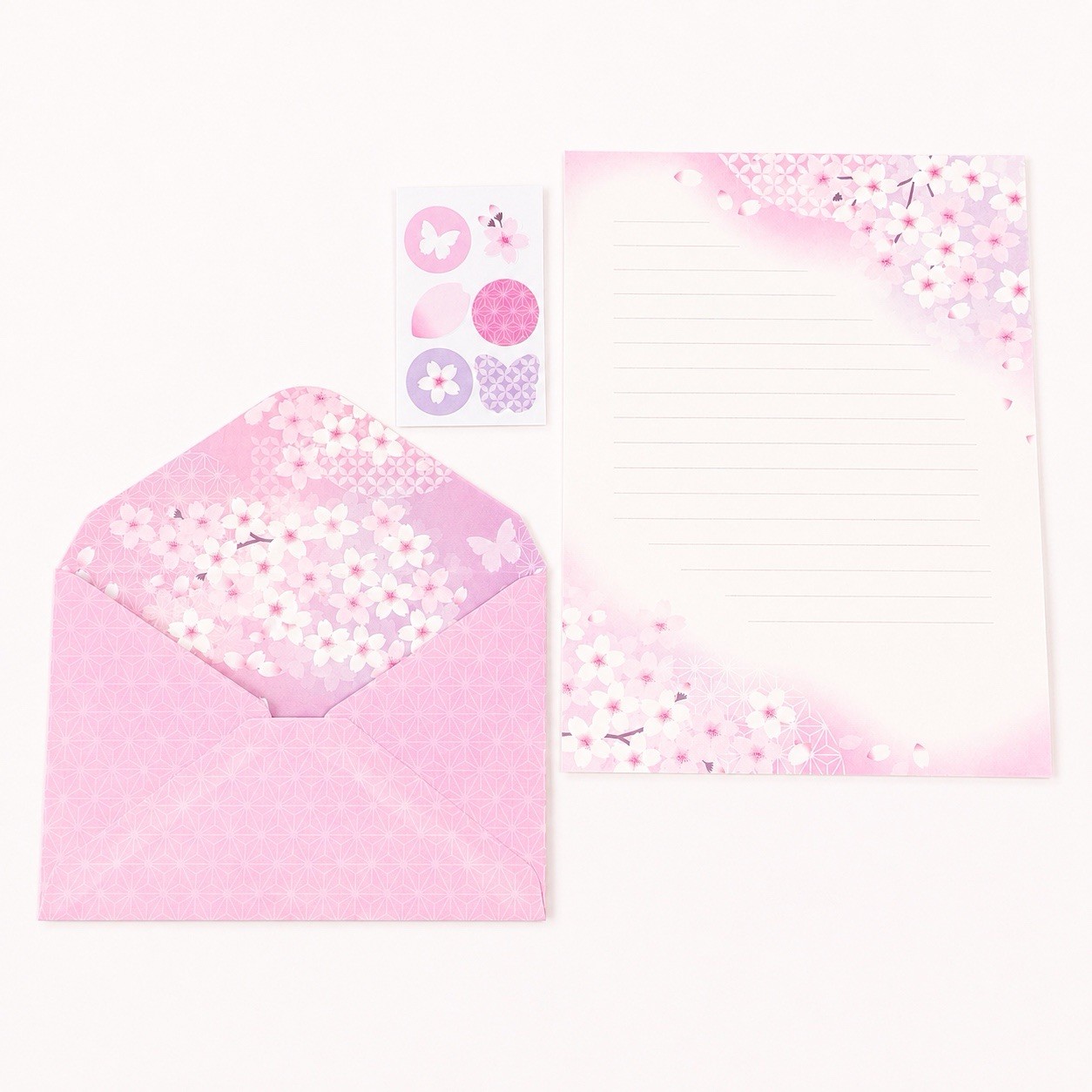 Sakura Stationery Gift Set 52 Pieces Japanese Cherry Blossom Letter Writing Kit