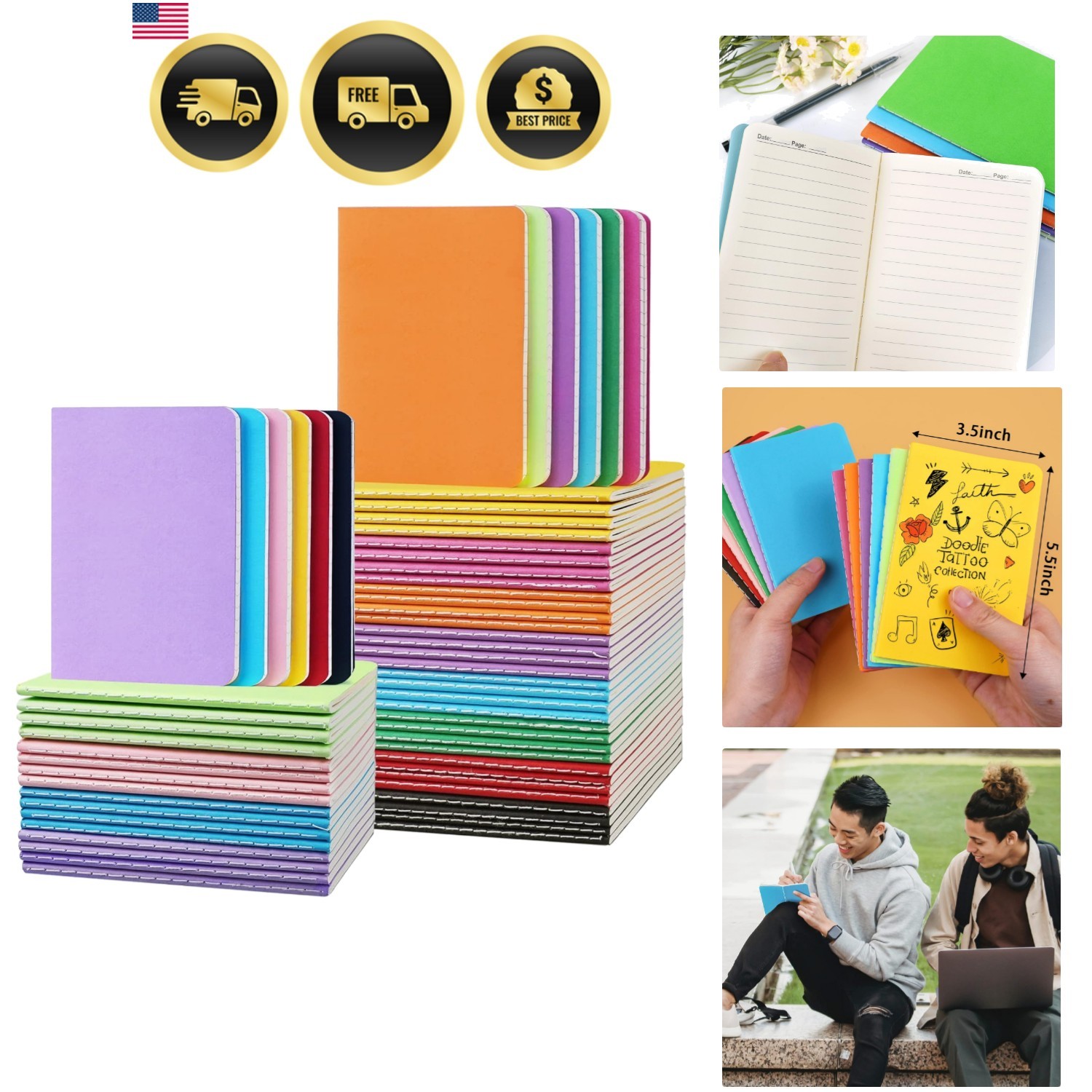 Small Lined Notepads Bulk 60 Pack Mini Journal Pocket Notebooks Set Colorful …