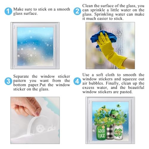 8 Sheets Holiday Window Clings Valentine’s Day Easter St. Patrick’s Day