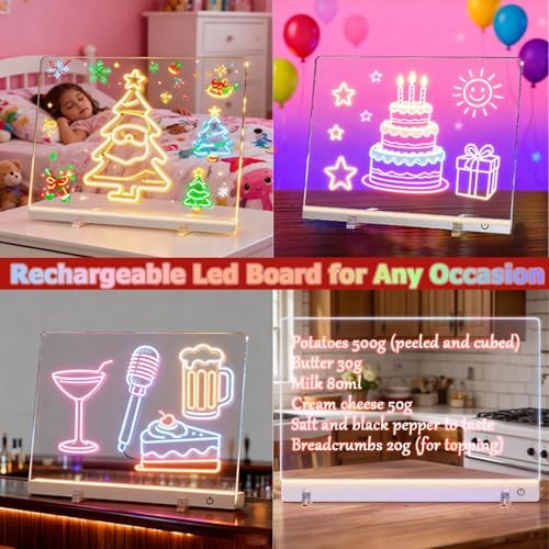 16 Inch LED Drawing Board for Kids – USB C Rechargeable 7 Color Light Up Red