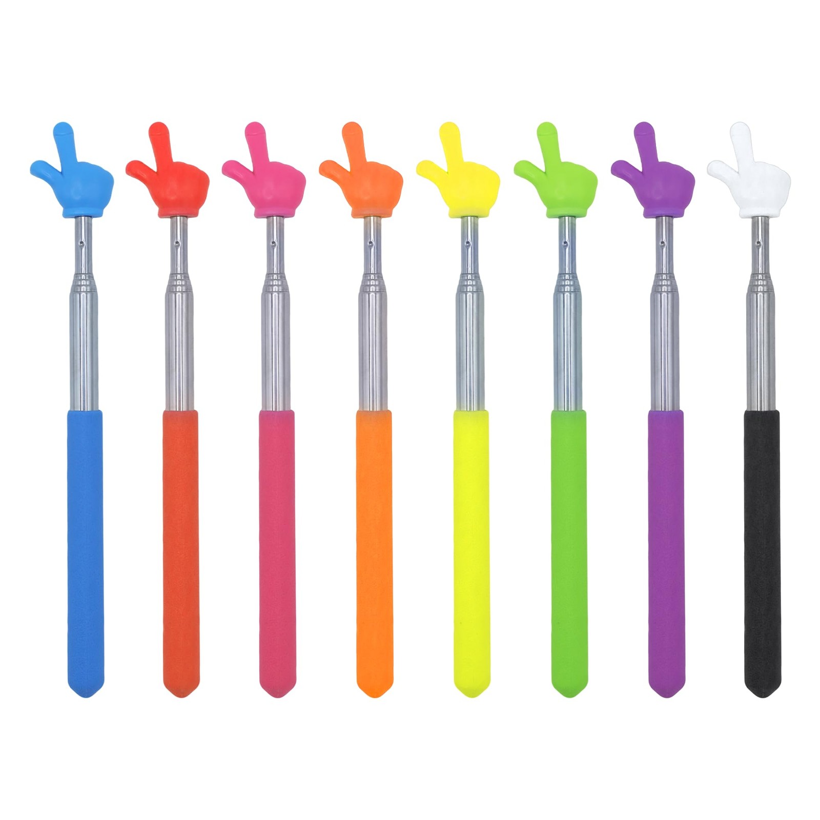 8 Pcs Telescopic Teacher Pointer Stick, Retractable Finger Hand Pointer