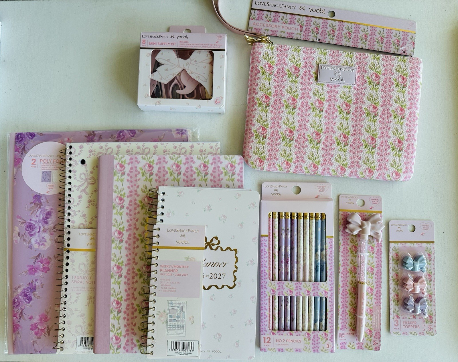 LoveShackFancy x Yoobi School Supply Lot Planner Pouch Sold Out HTF
