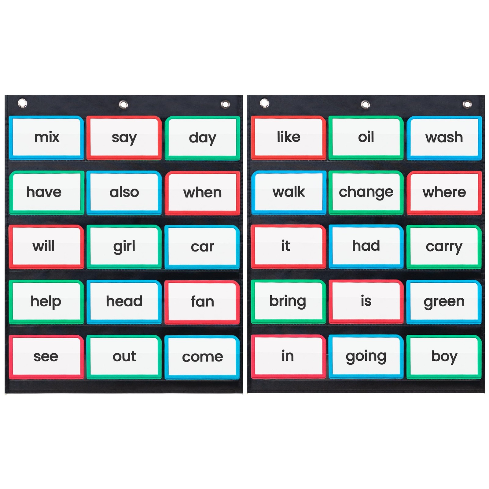 2 PCS Black Pocket Chart 17×22 Inch Sturdy Classroom Sentence Strips Board