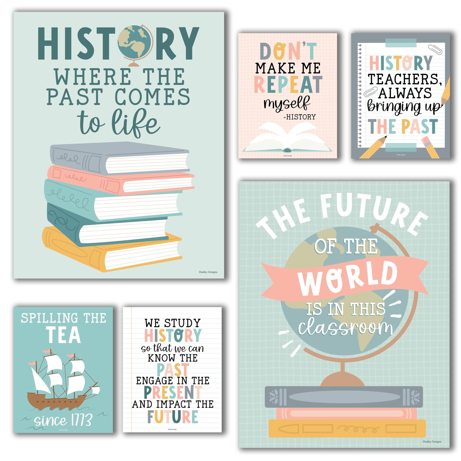 6 Social Studies Classroom Decorations – US History Posters for Elementary, M…