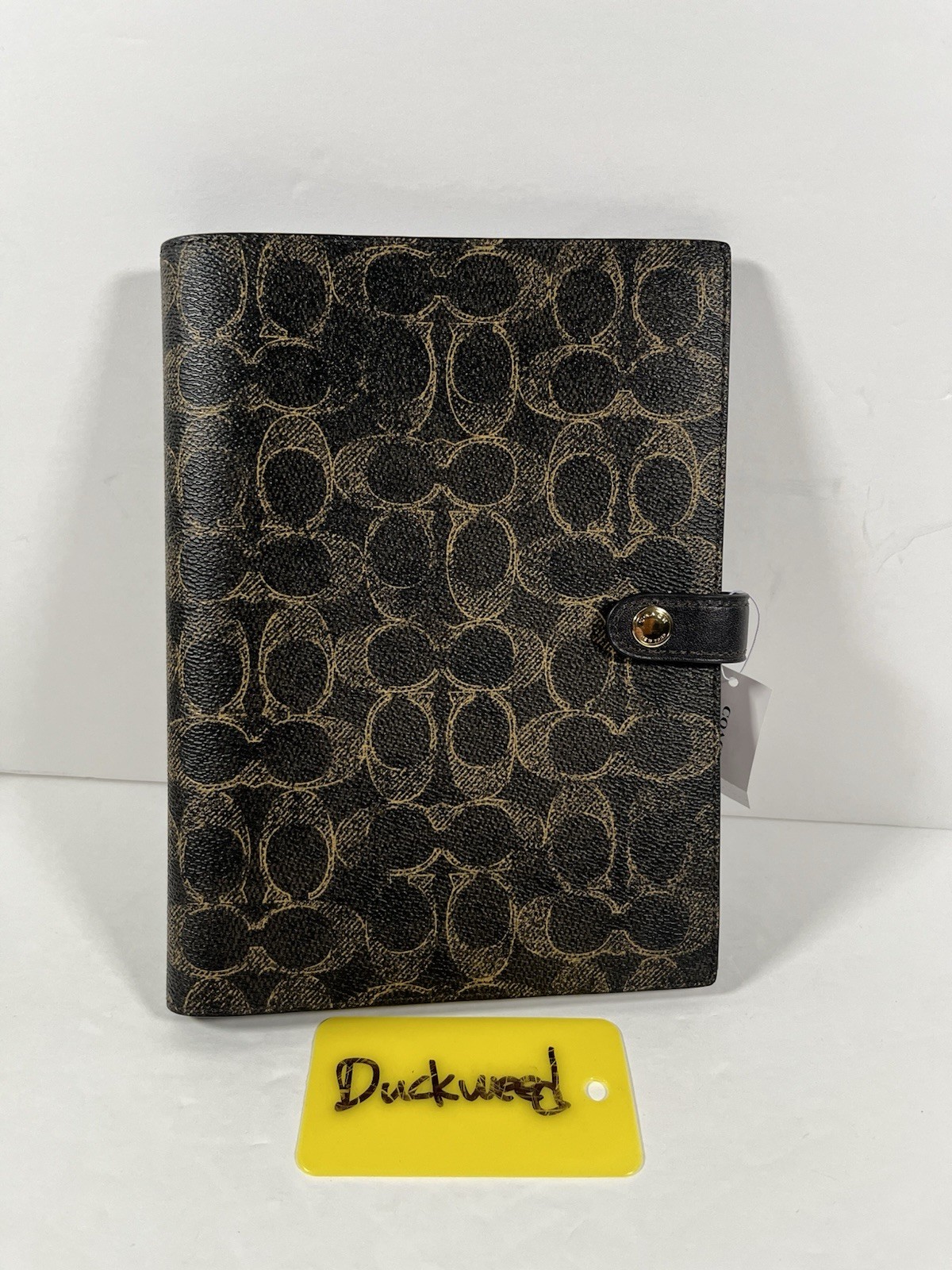 Coach Loved Leather Notebook Gold/Brown NWT