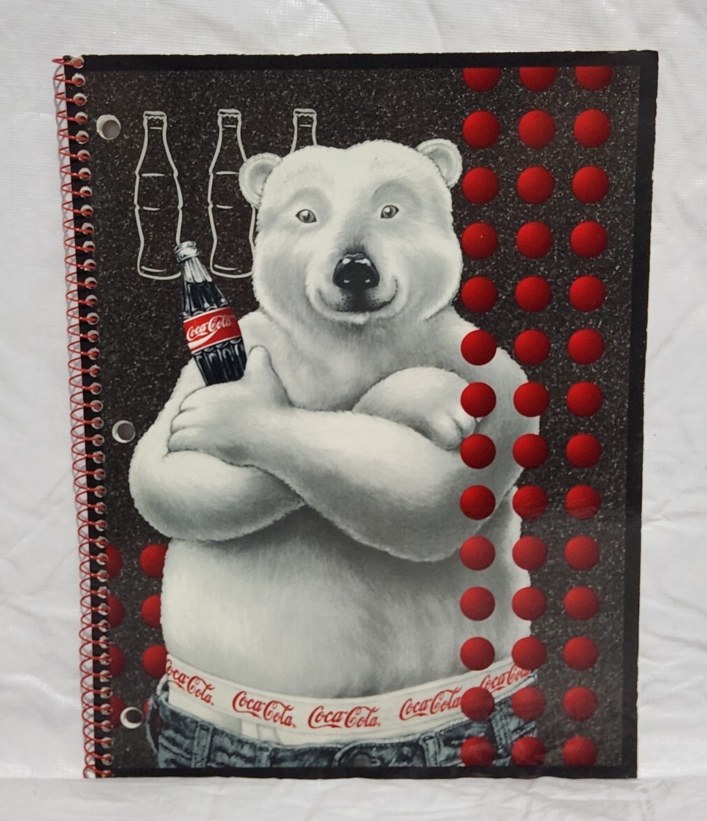 Vintage Coca-Cola Polar Bear 60 Sheet Wide Rule Notebook