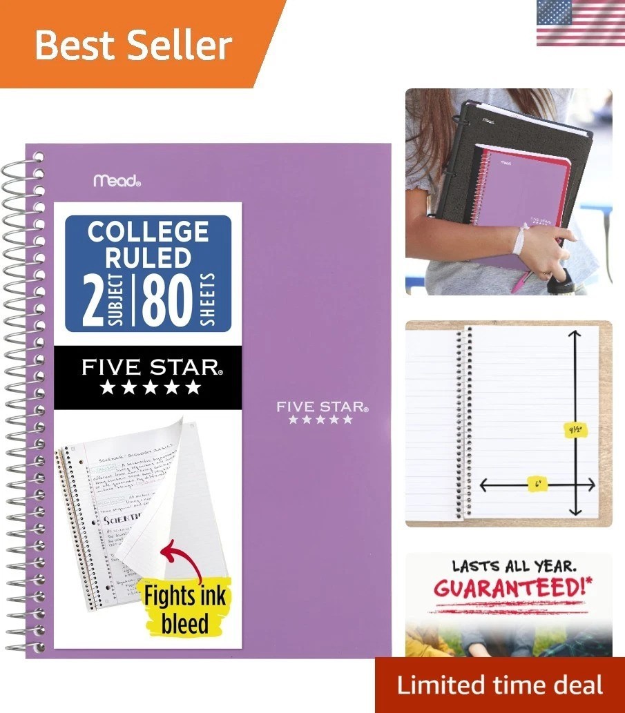 Compact Amethyst Purple Notebook – 80 Double-Sided Sheets, Perforated Design