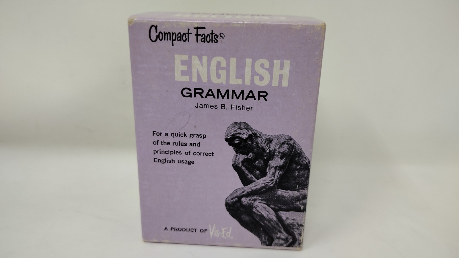 Vintage 1963 English Grammar Language Compact Facts Study Index Cards