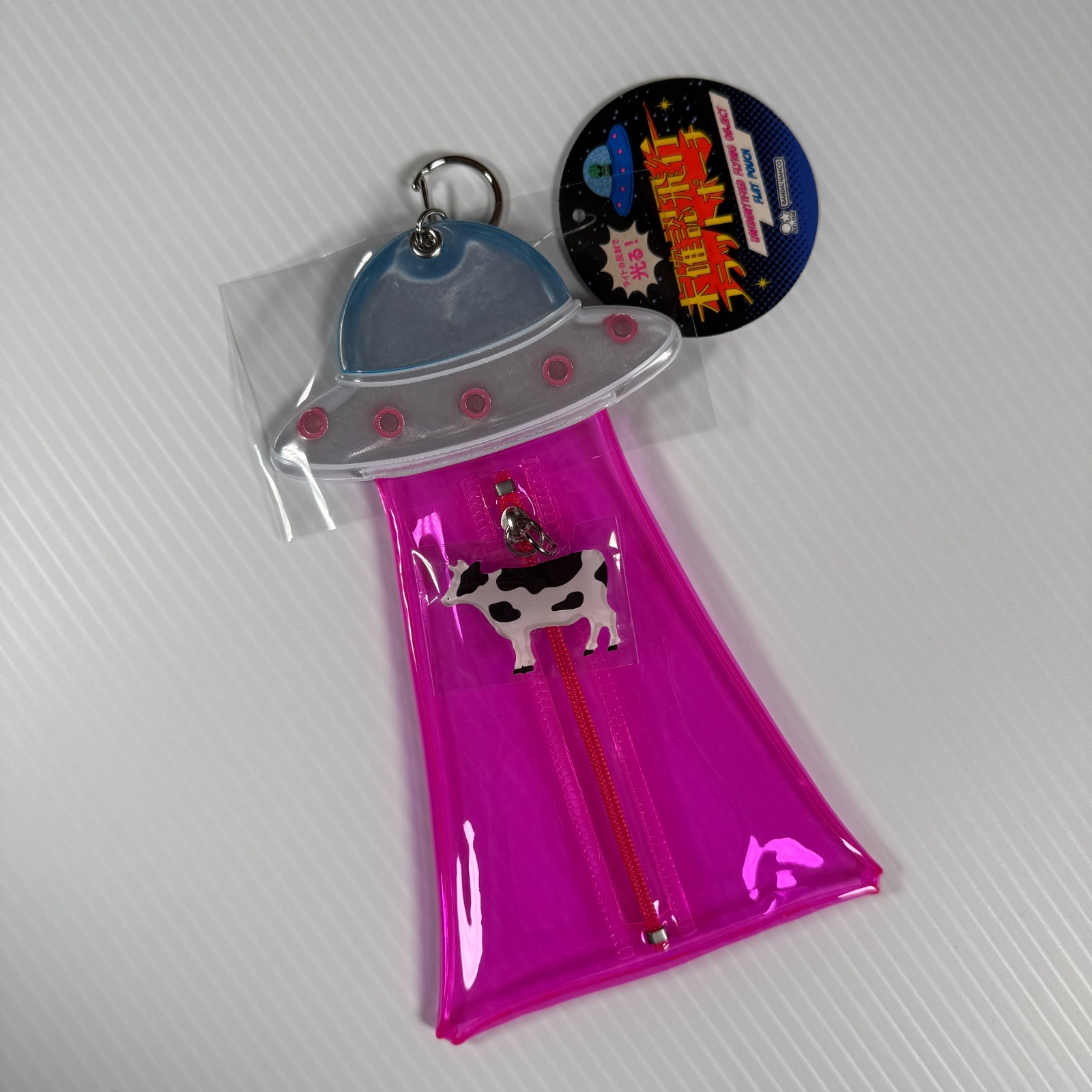 Sun‑Star UFO Pencil Holder Alien Abduction Pen Case Flight Flat Pouch Pink JPN