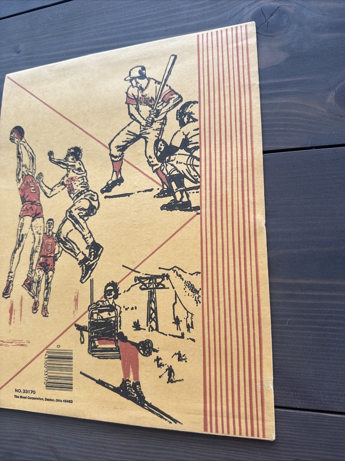 Pee-chee Folder Vintage 60s 70s Sports Classic Orange School