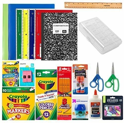 Back to School Essentials Supplies Pack Kit Bundle – Grades K-8 |