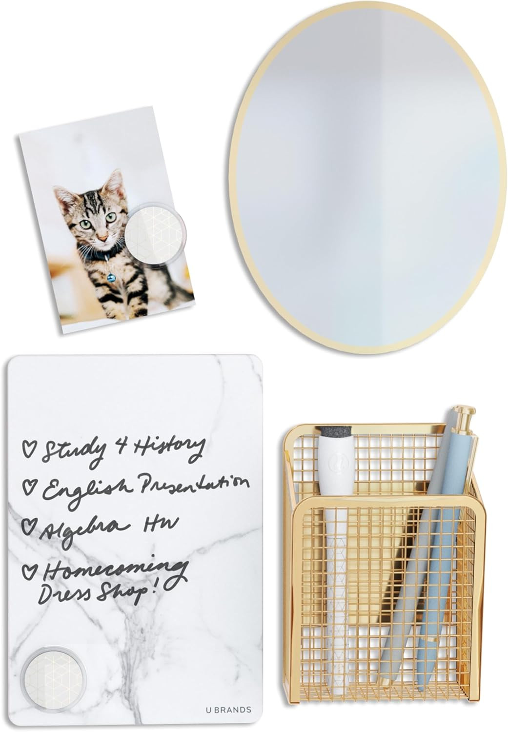 U Brands Magnetic Locker Accessories and Decorating Kit, 6 Piece Set, Back to Sc