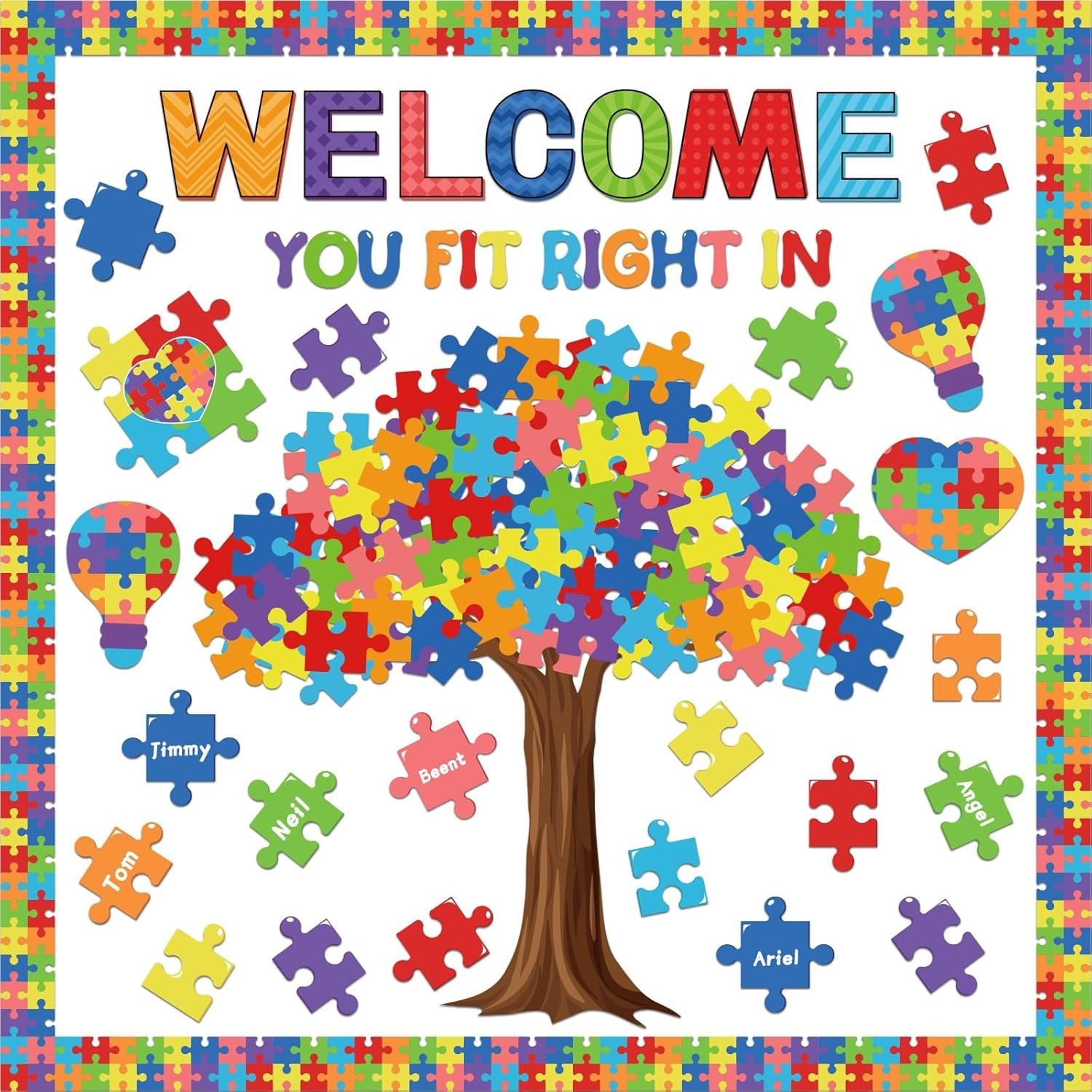 Motivational Bulletin Board Decoration Set: 127 Inspiring Classroom Cutouts