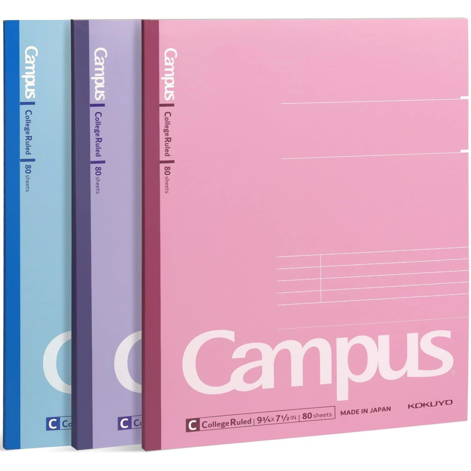 Composition Notebooks, 3 Pack Campus 9-3/4″ x 7-1/2″ Comp Book with College R…
