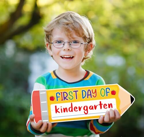 First & Last Day of School Chalkboard for Kids Girls Boys, 4.4″x12.6″ Double