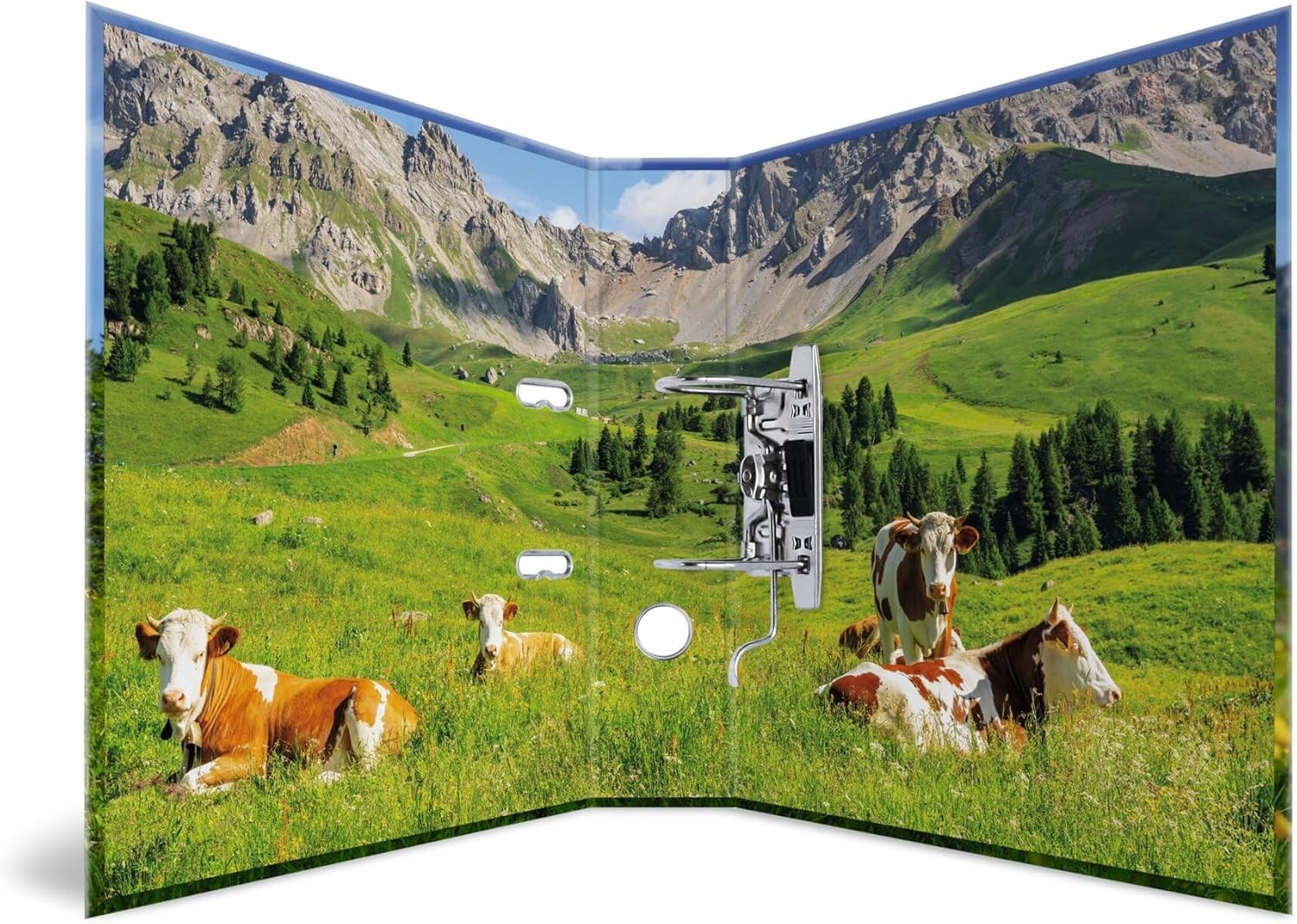 Herma A4 Cows 7 cm Wide Ring Binder with Animal Motif, Colourful Lever Arch File