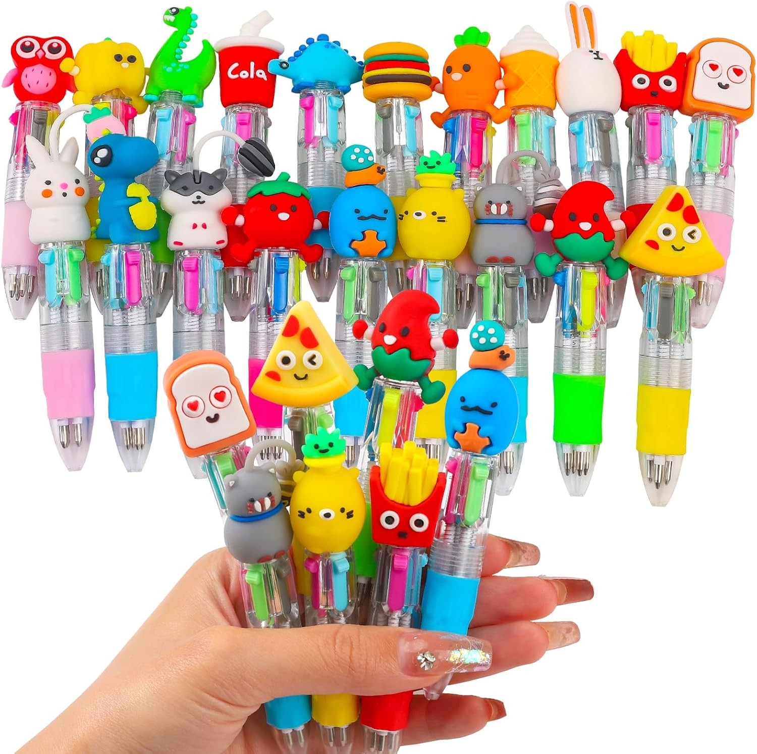 4in1 Multicolor Pens 20 Pack Cute Kawaii Ballpoint Pens Kids Party School