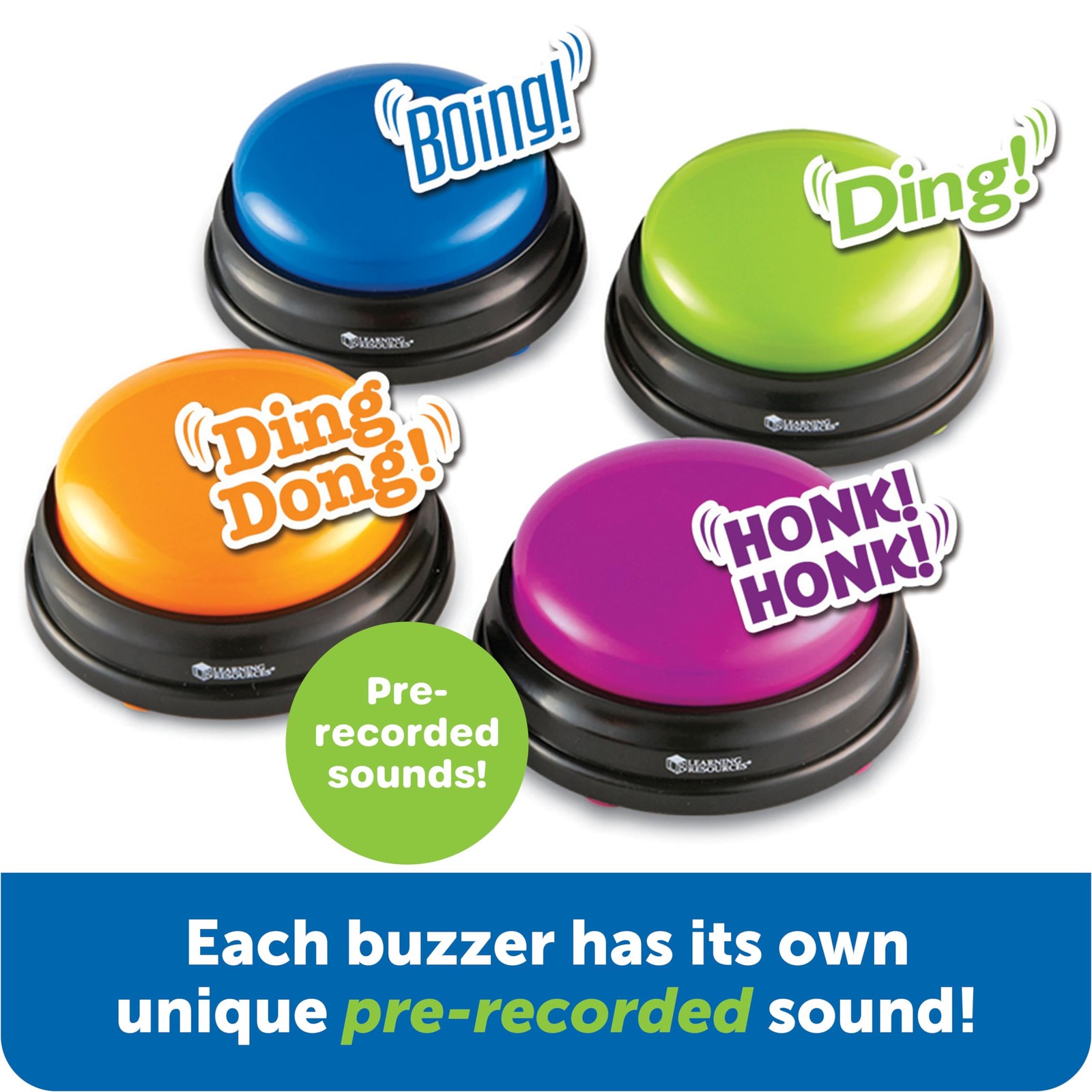 Learning Resources Answer Buzzers – Classroom Must set of 4, Multi-color