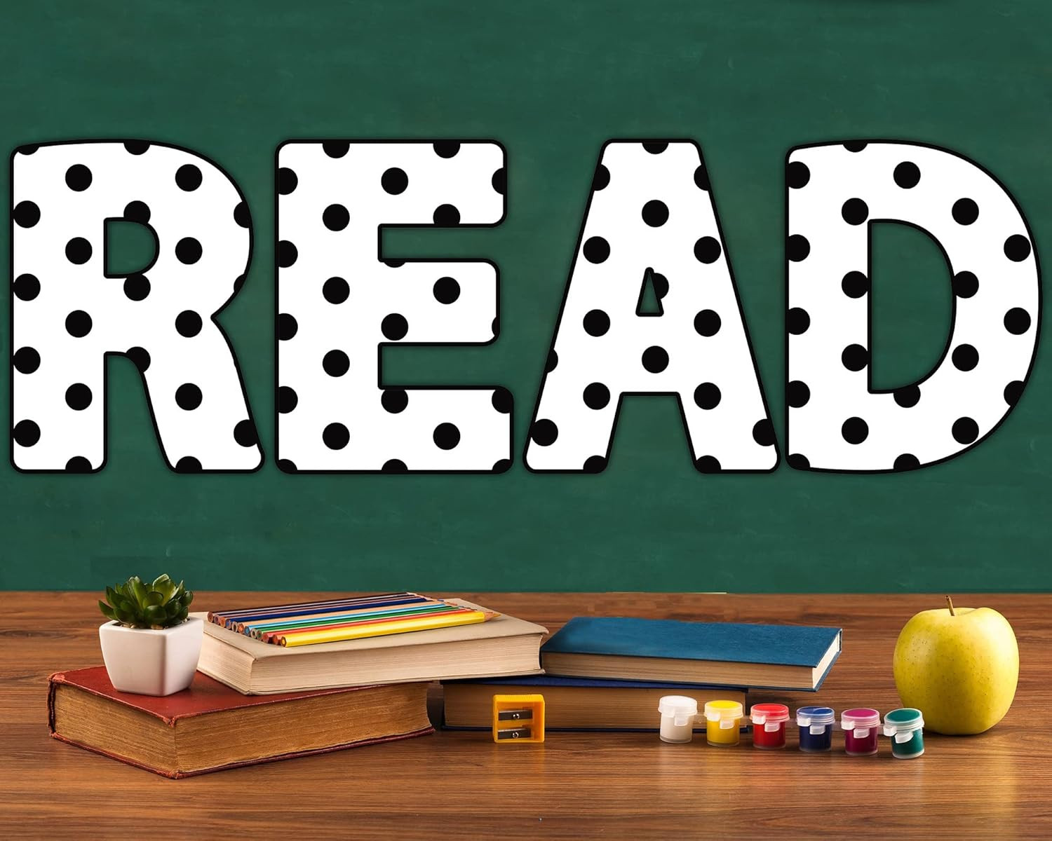 Classroom Reading Poster Decorations for Teachers,Black and White Polka Dot Read