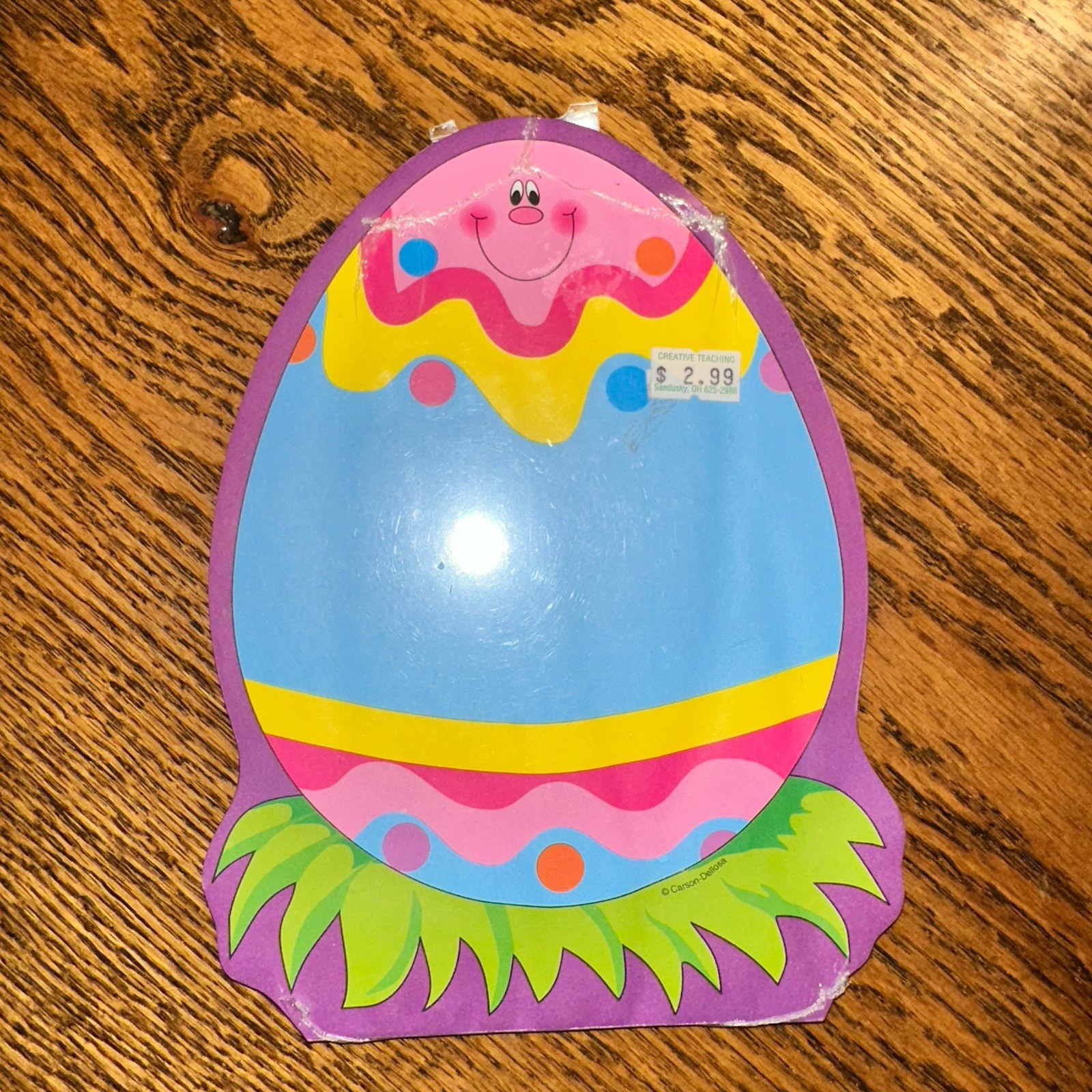 Vtg Carson Dellosa Smiling Easter Egg Note Pad Y2K 50 Sheets New Classroom